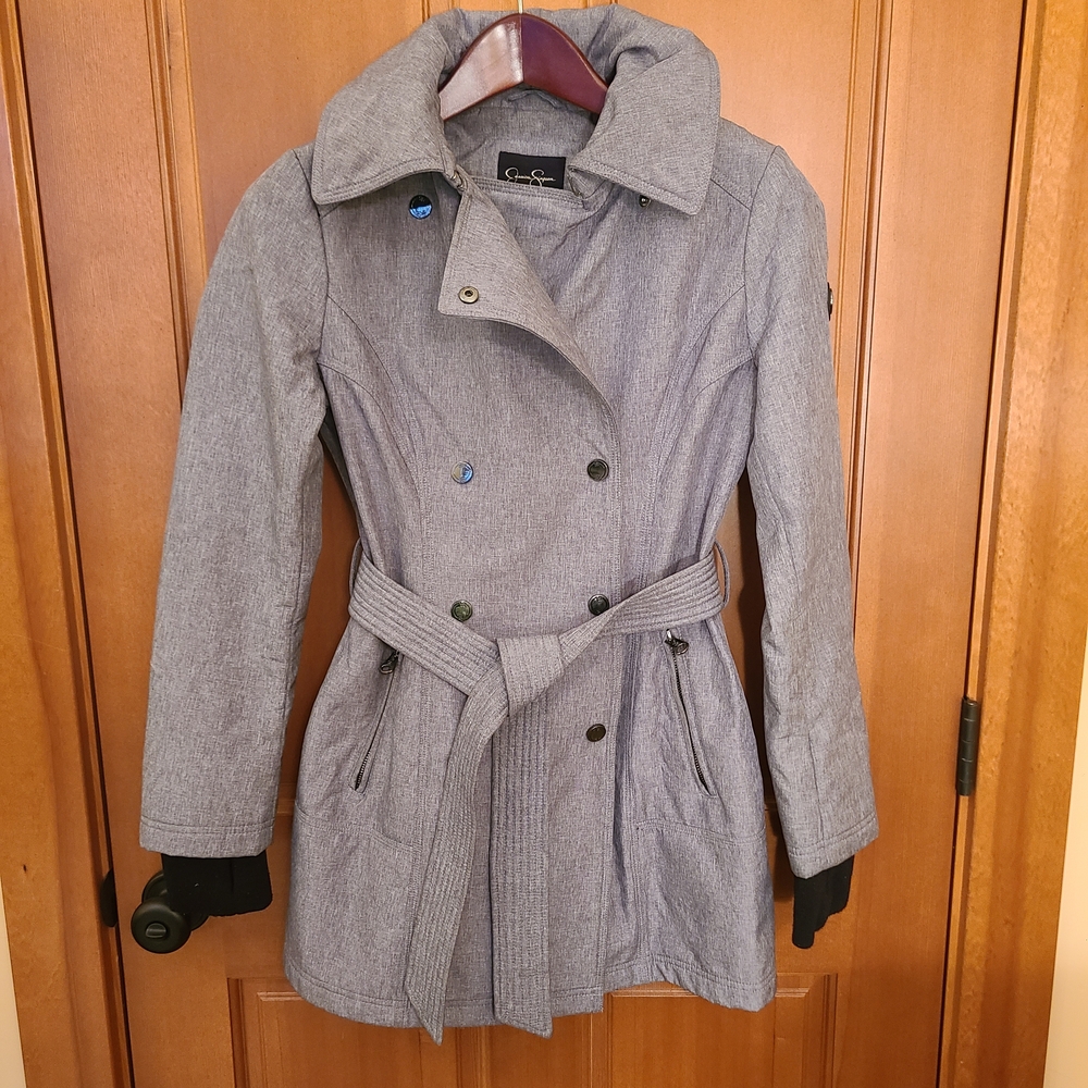 Jessica Simpson Gray Belted Trench Coat- Size XS